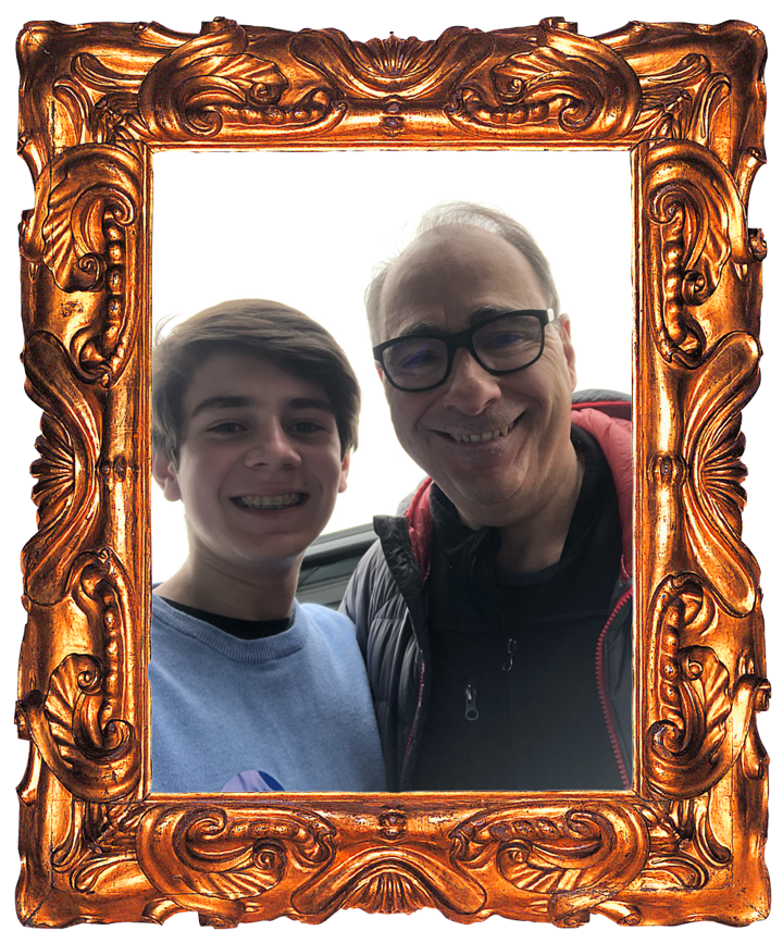 Charlie Andrade as a teenager, with political strategist David Axelrod