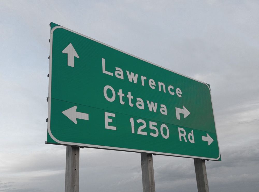 Kansas road sign