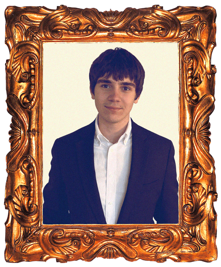 Charlie Andrade, in an ornate gilt frame